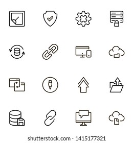 Web hosting line icon set. Collection of high quality black outline logo for web site design and mobile apps. Vector illustration on a white background