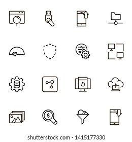 Web hosting line icon set. Collection of high quality black outline logo for web site design and mobile apps. Vector illustration on a white background