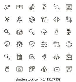 Web hosting line icon set. Collection of high quality black outline logo for web site design and mobile apps. Vector illustration on a white background