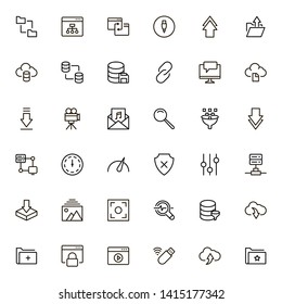 Web hosting line icon set. Collection of high quality black outline logo for web site design and mobile apps. Vector illustration on a white background