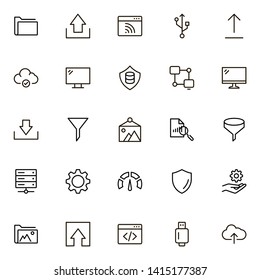 Web hosting line icon set. Collection of high quality black outline logo for web site design and mobile apps. Vector illustration on a white background