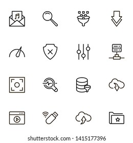 Web hosting line icon set. Collection of high quality black outline logo for web site design and mobile apps. Vector illustration on a white background