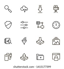 Web hosting line icon set. Collection of high quality black outline logo for web site design and mobile apps. Vector illustration on a white background