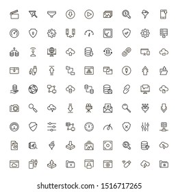Web hosting line icon set. Collection of high quality black outline logo for web site design and mobile apps. Vector illustration on a white background