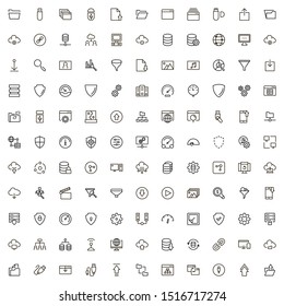 Web hosting line icon set. Collection of high quality black outline logo for web site design and mobile apps. Vector illustration on a white background