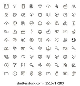 Web hosting line icon set. Collection of high quality black outline logo for web site design and mobile apps. Vector illustration on a white background