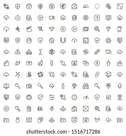 Web hosting line icon set. Collection of high quality black outline logo for web site design and mobile apps. Vector illustration on a white background