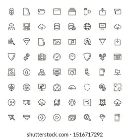 Web hosting line icon set. Collection of high quality black outline logo for web site design and mobile apps. Vector illustration on a white background