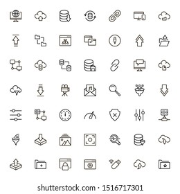 Web hosting line icon set. Collection of high quality black outline logo for web site design and mobile apps. Vector illustration on a white background