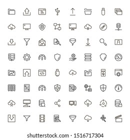 Web hosting line icon set. Collection of high quality black outline logo for web site design and mobile apps. Vector illustration on a white background