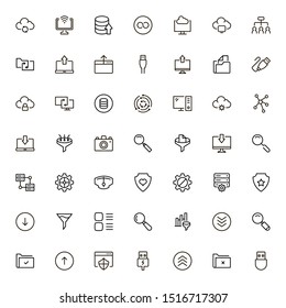 Web hosting line icon set. Collection of high quality black outline logo for web site design and mobile apps. Vector illustration on a white background