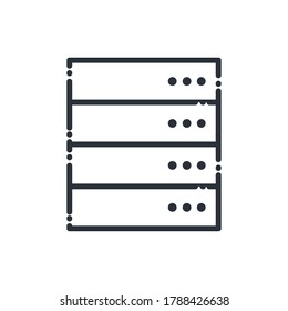 Web hosting line style icon design, Big data center base security system and hardware Vector illustration