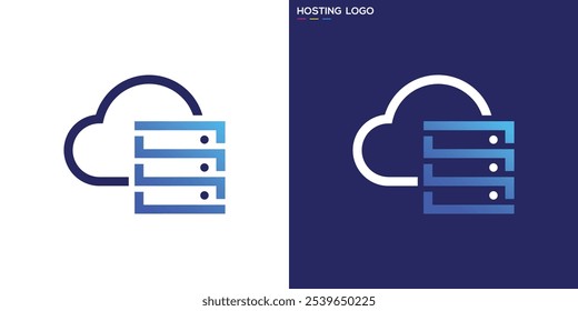 Logotipo de hospedagem na Web. Nuvem, armazenamento. Modelo de design de símbolo de ícone EPS 10.