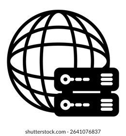 Web hosting mixed glyph icon. Simple vector icon design in glyph style. Editable vector format