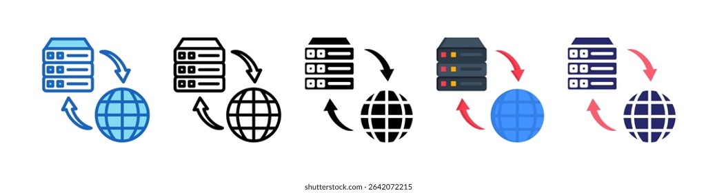 Web Hosting Multiple Style Icon Set Collection.