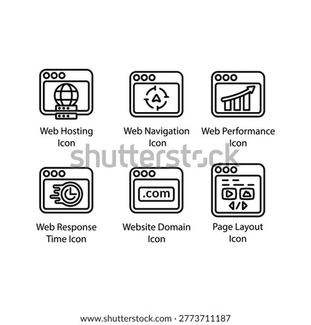 Web Hosting, Navigation, Web Performance, Web Response Time, Website Domain, Page Layout, icon