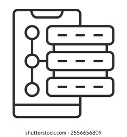 Web hosting outline icon, editable vector illustration and transparent graphic element. Isolated on white background