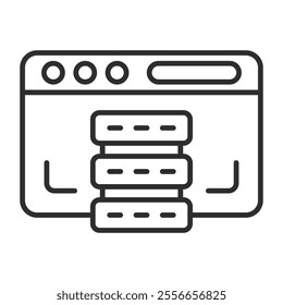 Web hosting outline icon, editable vector illustration and transparent graphic element. Isolated on white background