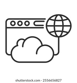 Web hosting outline icon, editable vector illustration and transparent graphic element. Isolated on white background