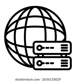 Web hosting outline icon. Simple vector icon design in outline style. Editable vector format