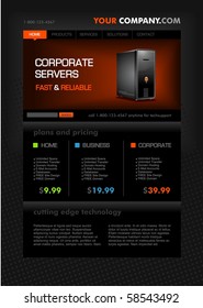 Web hosting web page template