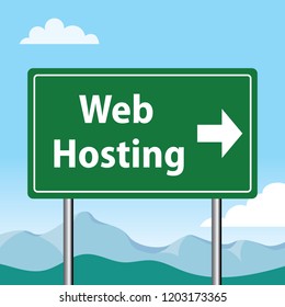 web hosting road sign