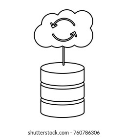 web hosting server with internet cloud storage computing network connection sign