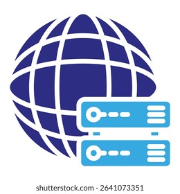 Web hosting solid dual color icon. Simple vector icon design in solid color style. Editable vector format