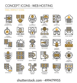 Web hosting , Thin Line and Pixel Perfect Icons