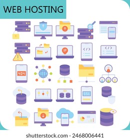 Web hosting vector design icon pack for web service and your business needs