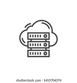 Web Hosting Vector Illustration, outline sign