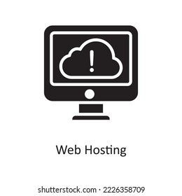 Web Hosting Vector Solid Icon Design illustration. Cloud Computing Symbol on White background EPS 10 File