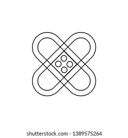 Web icon. Adhesive plaster icon On white Background. Bandage icon. Line art Icon