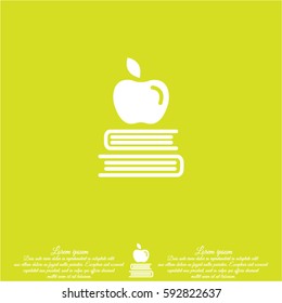 Web icon. Apple on books, knowledge icon