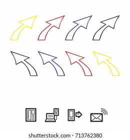 web icon arrow up sign simple vector 4 color
