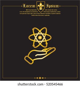 Web icon. Atom in hand