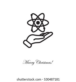 Web icon. Atom in hand