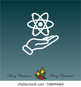 Web icon. Atom in hand