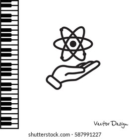 Web icon. Atom in hand