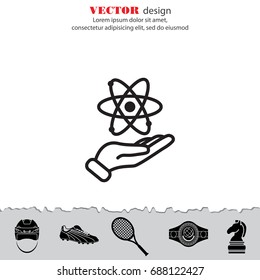 Web icon. Atom in hand