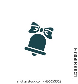 Web icon. Bell with bow, school bell