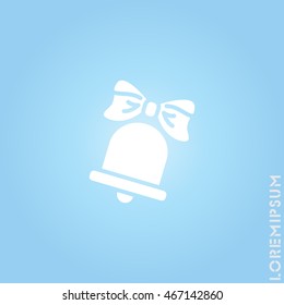 Web icon. Bell with bow, school bell