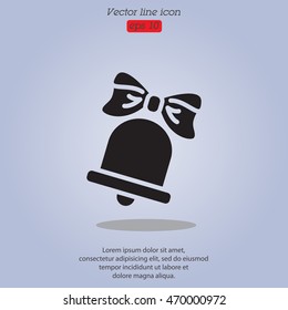Web icon. Bell with bow, school bell