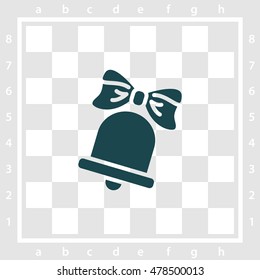 Web icon. Bell with bow, school bell