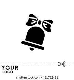 Web icon. Bell with bow, school bell