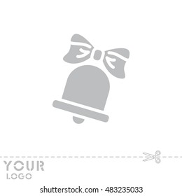 Web icon. Bell with bow, school bell