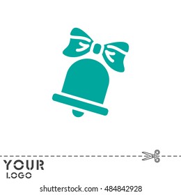 Web icon. Bell with bow, school bell