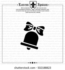 Web icon. Bell with bow, school bell