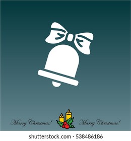 Web icon. Bell with bow, school bell