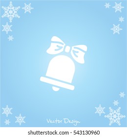 Web icon. Bell with bow, school bell